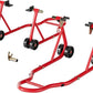 SPECSTAR Motorcycle Stands, 882 Lbs Capacity Front Rear Wheels Lift Combo with U+L Adjustable Swingarm Spool, Heavy Duty Paddock Stands for BMW Suzuki Yamaha Honda Kawasaki, Red