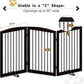 Freestanding Pet Gate for Dogs, Foldable Wooden Dog Gate for House Indoor, Tall Pet Fence for Stair, Doorway,Hall, Support Feet Included, 3 Panels 32",Brown