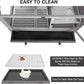 Guinea Pig Cage Indoor with Wheels Rabbit Hutch with Removable Proof Tray and Cool Zinc Plate Chew-Resistant Metal Frame Hamster Cage with Elevated Legs 36.6" L（Grey）