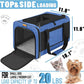 Pet Carrier Large Cats 20 lbs Top Load/Soft Sided Small Dog Travel Carriers/Collapsible Carrier Bag for Medium Cat Puppy/Sturdy Transport Carriers Long Trips/Medium Cats 15 pounds Blue
