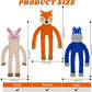 3 Pack No Stuffing Crinkle Squeaky Interactive Plush Dog Toys for Aggressive Chewers to Keep Puppy Busy for Boredom Small & Medium Breeds Furry Friend Teething Orange Fox Pink Pig Blue Hippo