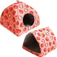 JSPYFITS Guinea Pig Hideout, 2 Pack Guinea Pigs House Set Rabbit Bed, Guineapigs Houses Rabbit Hideout for Small Animal Bunny/Rabbits/Chinchilla Accessories Pink Strawberry