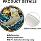 Lygond Metal Polar Bear Toilet Decor - Circular Stained Glass Tin Sign, 1212 Inches