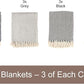 Arkwright Common Ground Bulk Blankets - Pack of 12 - Reversible 100% Cotton All Season Lightweight Couch Bed Throws for Wedding Guests, Travel, and Outdoor Events, 50 x 70 in, Chevron