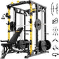 F4 Smith Machine, Power cage with Adjustable Cable Crossover System, All-in-One Squat Rack Training Equipment for Home Gym