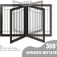SPIRICH 96-inch Extra Wide 30-inches Tall Dog Gate with Door Walk Through, Freestanding Wire Pet Gate for The House, Doorway, Stairs, Pet Puppy Safety Fence, Support Feet Included(Espresso)