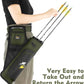 SUNYA Archery Hip Quiver for Arrows. Includes 3 Tubes Arrow Holder, Accessories Pockets and Waist Belt. Fit for Compound and Recurve Bow Practice.