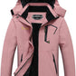 MOERDENG Women's Waterproof Ski Jacket Warm Winter Snow Coat Mountain Windbreaker Hooded Raincoat Jacket