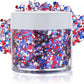 Red White Blue USA Patriotic Face Glitter,4th of July Accessories Hair Glitter for Kids,Blue Body Glitter Face Paint,Fourth of July Outfits for Women,Festival Party Celebrations Makeup