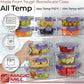 Magic Mill Glass Storage Containers with lids Set | Ultimate 24pc Sets with 12 Food Storage Containers & 12 Airtight Locking Lids for Lunch, Meal Prep, Fridge, Freezer, and Dishwasher Safe, BPA-Free
