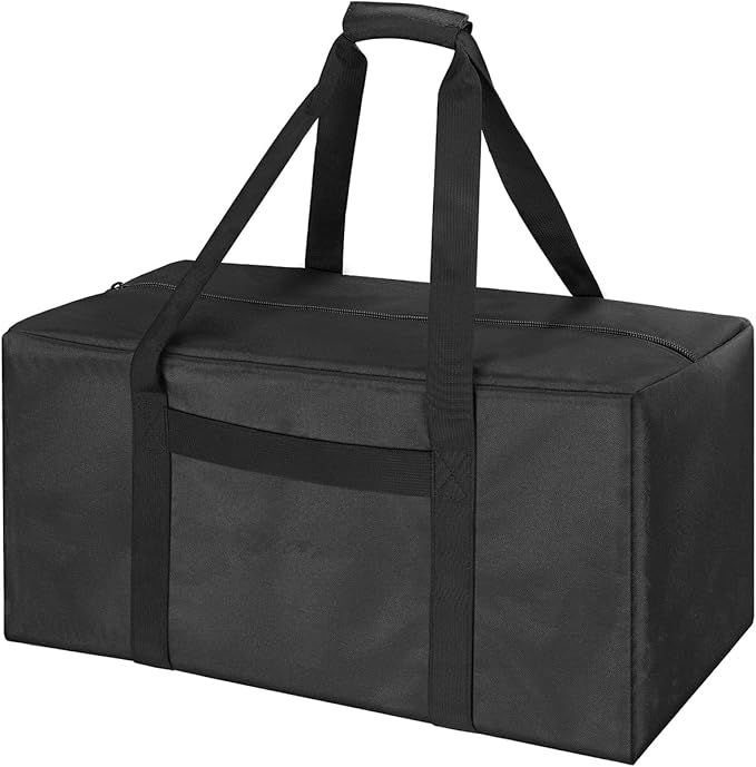 COOLBEBE 24" Sports Duffle Bag - 53L Travel Duffel Tote Bag with Upgrade Zipper Weekender Overnight, Durable & Water Resistant, Camping duffle (24” x 12” x 12”, Black)