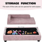 AFBKSS&BB Pet Sofa with Hidden Storage for Puppy and Cat,Linen Fabric Dog Sofa,Cat Couch with Wooden Frame (Pink)