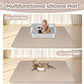 Cat Litter Mat, Extra Large 40" x 28" Silicone Mat Litter Trapping Mat for Scatter Control, Soft on Kitty Paws, Easy to Clean (Khaki)