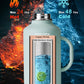 Half Gallon Water Bottle with Handle and Carry Pouch,64 oz Stainless Steel Insulated Jug Flask with Straw Lid Spout Lid,Reusable Metal Water Bottle Mug Tumbler Cup,Keep Cold & Hot,Green