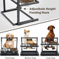 SHAINFUN Elevated Dog Bowls - Slow Feeder, Raised Stand with Two 1700ML Stainless Steel Bowls, Spill Proof Mat for Large & Medium Dogs