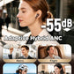 SoundPEATS Air5 Pro Adaptive Hybrid Noise Cancelling Wireless Earbuds, Qualcomm Snapdragon Sound, aptX™ Lossless, LDAC LE Hi-Res Audio, 6 Mics AI CVC 8.0 Call, 37H Playtime, IPX5 Waterproof, BT 5.4