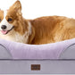 EHEYCIGA Memory Foam Dog Bed for Medium Size, Orthopedic Dog Sofa with Sides and Waterproof Liner, Washable Bolster Pet Couch with Removable Cover, 35x22x6.5 Inch, Purple