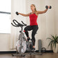 Sunny Health & Fitness Indoor Cycling Exercise Bike w/Pulse Sensors & 4-Way Adjustable Seat, Stationary Home Cardio Training Machine w/Micro-Adjustable Magnetic Resistance for Intensive Cardio Session