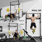 RitFit Multi-Functional Folding Squat Rack for Home Gym, 2.36'' x 2.36'' Wall Mounted Squat Rack with Attachments - Space Saving Squat Power Rack