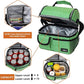 opux Lunch Box for Men, Adult Lunch Box Cooler, Insulated Lunch Bag Women, Dual Compartment Lunchbox for Work, Leakproof Double Decker Lunch Bag, Soft Lunch Pail Tote Boys Girls Kids School, Green