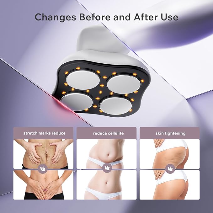 Depsoul Cellulite Massager Cordless Body Massage Tool - 3 Modes 10 Levels with Heating Function Electric Massager for Belly, Arm, Waist, Leg, Butt, Back