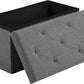Sweetcrispy 30 Inches Folding Storage Ottoman Bench, Large End of Bed Foot Rest Stools Ottoman Storage Chest with Padded Seat for Bedroom, Living Room, Entryway, Holds up to 660 lb, Deep Grey