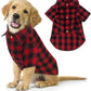 Plaid Buffalo Dog Outfit - Soft Casual Clothes for Small, Medium, Large Dogs and Puppies - Red, Halloween, Thanksgiving, Christmas Costume (M)