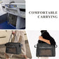 Fashion Pet Carrier Purse for Small Cat and Dog, Luxury Pu Soft-Sided Tote Bag with Large Pockets for Dogs and Puppies (Black, 15.8" L x 7.5" W x 11.8" H)