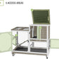 GUTINNEEN Rabbit Hutch Indoor Mobile Bunny Cage with Run Wooden 2 Story Guinea Pig Cage Outdoor for Small Animals with Wheels,Two Deeper No Leak Trays(Grey)