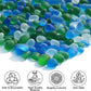 Sea Glass Stones - 2.9LB/46.4oz Green Mixed Frosted Glass Pebbles Gemstones - Perfect for Aquarium Rocks, Fish Tank Gravel, Vase Fillers, Seaglass DIY Crafts, and Home Decor