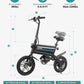 Gotrax Nano 14" Electric Bike, Max Range 25Miles(Pedal-Assist)&Max Speed 15.5Mph, 350W Folding E-Bike with Removable Battery, Adjustable Seat & Dual Mudguards, Commuter Electric Bicycle for Ages 13+