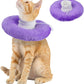 Adjustable Cat Neck Cone, Comfortable Elizabethan Recovery Collar After Surgery to Prevent Licking Wound, Ideal for Skin Disease, Deworming, Protective Pet Cone, Purple Medium