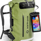 Earth Pak Waterproof Backpack - Heavy Duty Hiking Backpack - Roll-Top Closure Bag - Cushioned Dry Bag Waterproof Phone Case