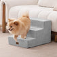 Made4Pets Dog Stairs for Small Dogs, Extra Wide Dog Steps for Bed Couch Sofa and Chair, 35D Foam Pet Steps for Small Dogs and Cats, Non-Slip Bottom Pet Stairs, Light Grey, 3 Steps