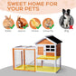 Outvita Rabbit Hutch, Small Wood Chicken Coop, 48" Guinea Pig Cage w/Pull-Out Tray, Waterproof Asphalt Roof, Chicken Run, Interactive Door for Small Animal Pen Outdoor
