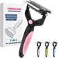 3-IN-1 Pet Grooming Tool - Undercoat Rake, Dematting Comb & Deshedding Brush for Cats & Dogs - Removes Mats, Tangles & Loose Fur, Reduces Shedding & Prevents Hair Mess (Pink)