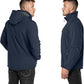 Outdoor Ventures Men's Lightweight Softshell Jacket Fleece Lined Hooded Water Resistant Winter Hiking Windbreaker Jackets