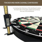 Bristle Dart Board Set, Professional Dart Board 18" with 6pcs 18g Darts Outdoor Dartboard Set, Compressed Sisal Metal Wire Board with Rotating Number Ring