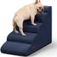 5-Step Dog Stairs and Ramp for High Bed, Non-Slip Sturdy Pet Steps for Small Dogs and Cats,22.2" H,Blue