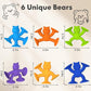 Unique Suction Bath Toys for Baby Kids Ages 1-3, No Hole Bath Toy Silicone Animal Sensory Fidget Toys for Baby Tray Window Travel, 6 PCS
