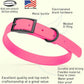 Dogline Biothane Waterproof Dog Collar Strong Coated Nylon Webbing with Black Hardware Odor- Proof for Easy Care Easy to Clean High Performance Fits Small Medium or Large Dogs, Passionfruit Pink