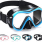 Supertrip Adult Swim Goggles Swimming Goggles with Nose Cover Elastic Fabric Strap Tempered Glass Snorkeling Gear for Adults