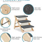 MEWANG Wood Pet Stairs & Ramp for Small/Medium Dogs and Cats, Aging Pets – 3-in-1 Foldable, Portable, Non-Slip Pet Ladder for Tall Beds, Couches,Cars–Holds Up to 220 lbs (24.8" L x 17.2" W x 19.5" H)