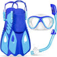 Kids Mask Fins Snorkel Set, Dry Top Snorkeling Gear for Kids Youth Boys Girls Junior Age 5-15 Tempered Glass Snorkel Mask Set Panoramic View Snorkeling Packages