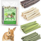 Bissap 60 PCS Rabbit Chew Sticks, Sweet Bamboo Timothy Hay Chew Stick Papaya Stems Apple Branch Bunny Chews for Rabbit Hamster Chinchilla Guinea Pig Small Pet Natural Molar Treats
