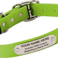 Biothane Custom Dog Collar – Waterproof, Stink-Proof Personalized Collar with Name & Phone Number – Durable, Many Sizes and Colors – Assembled in USA (Green Apple)