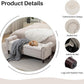 58.1'' Storage Bench Upholstered Linen End of Bedroom Bed Bench Ottoman with Tufted Cushioned Rolled Arm Large Storage Space for Reading Living Room Entryway, Beige