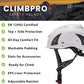 Land Helmets ClimbPro Safety Helmet for Rock Climbing – Lightweight & Durable Hard Shell with Adjustable Chin Strap and Accessory Slots – Ideal for Indoor & Outdoor Adventure