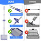Chicken Poop Scooper & Rake 2-in-1, 304 Stainless Steel Shovel Head, Chicken Litter Scoop with Handle for Chicken Coop & Pet Waste Cleaning, Litter Sifting Shovel (35 to 65") US Patent Pending