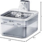 DownyPaws Battery Operated Cat Water Fountain Stainless Steel, 84oz/2.5L Fursink Wireless Pet Water Fountain for Cats Inside, Automatic Dog Water Dispenser with Faucet, Quiet Pump, BPA-Free, White